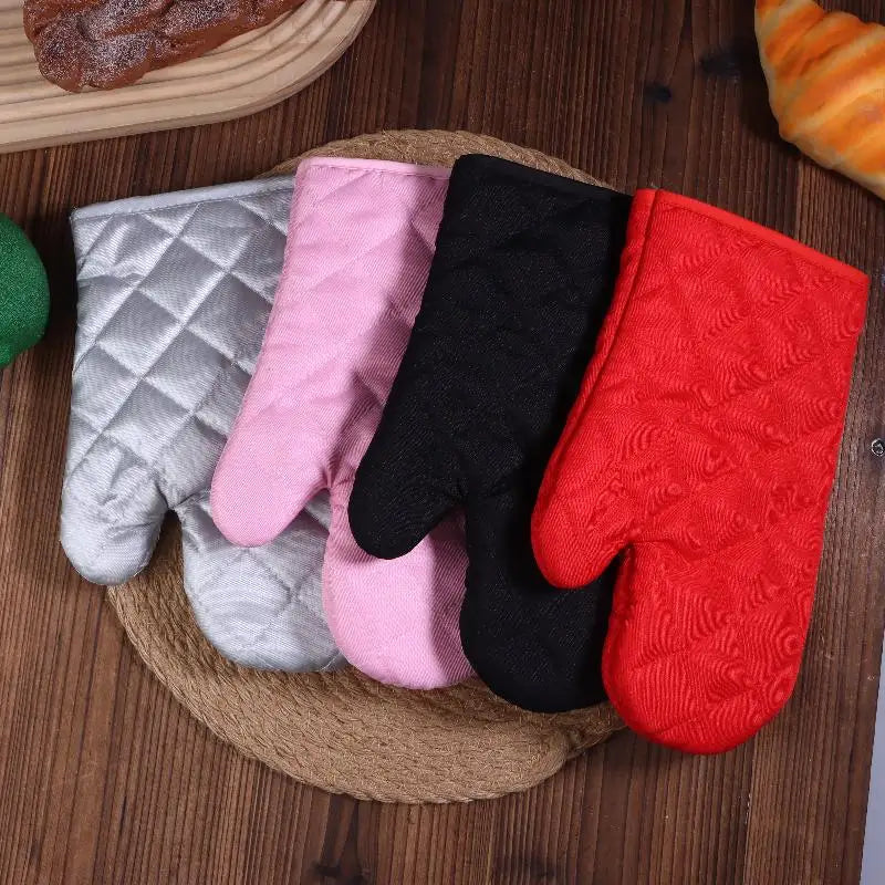 ♥Heat Resistant Oven Mitts & Pot Holders Set – 4-Color Quilted Kitchen Gloves for Cooking & Baking|〔YY33〕
