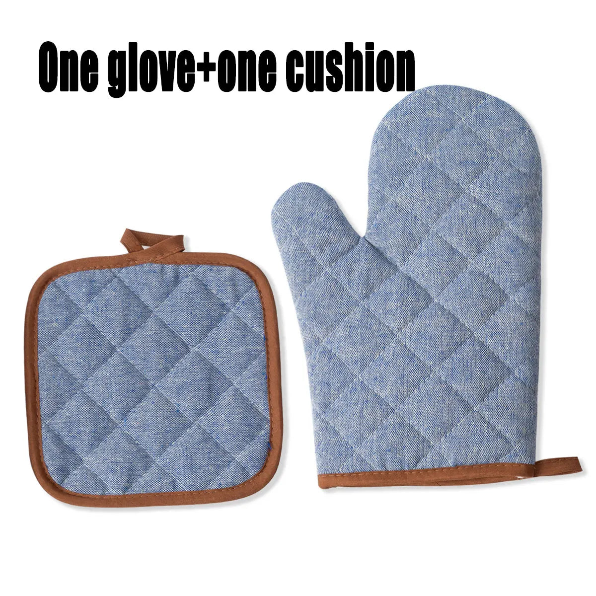 Anti Scald Oven Gloves, Kitchen With Cotton Lining, Thick Gloves Set, Multi-purpose Gloves, Red Checkered Oven Gloves Set