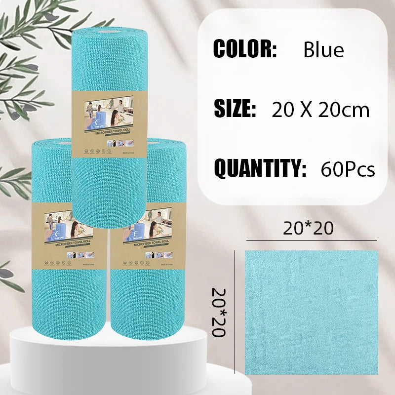 60Pcs Reusable Microfiber Cleaning Wipes Fast Drying Reusable High Absorbency Durable Kitchen Towels for Dishes