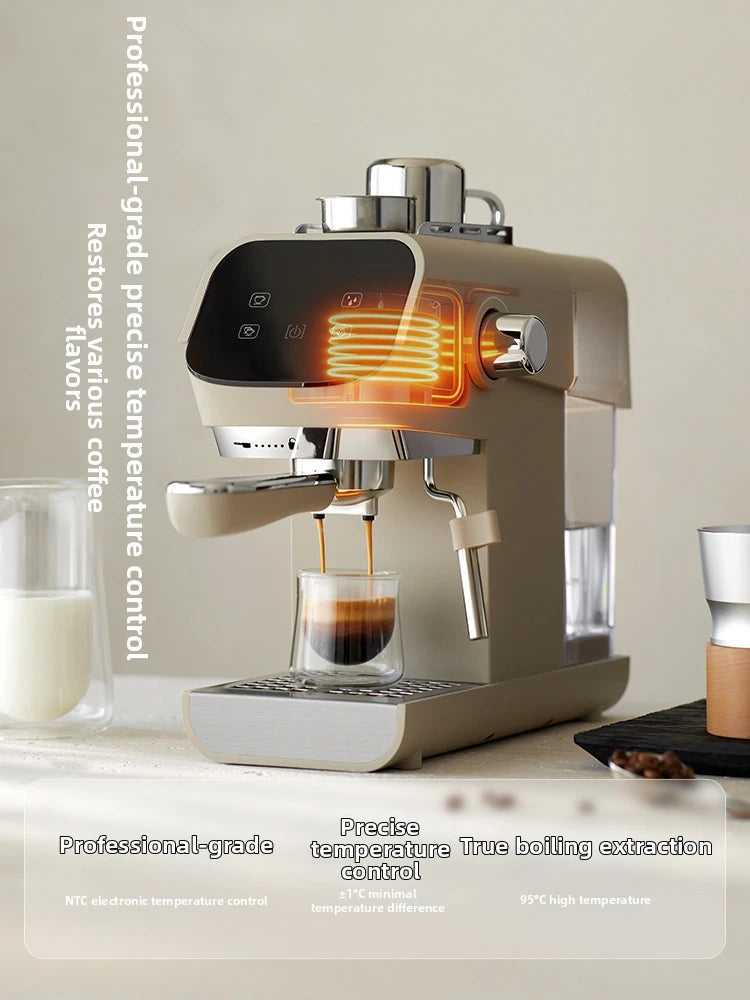 Compact Home Coffee Machine Semi-Automatic Espresso Maker with Steam Wand 15Bar Pressure for Rich Crema Perfect for Lattes