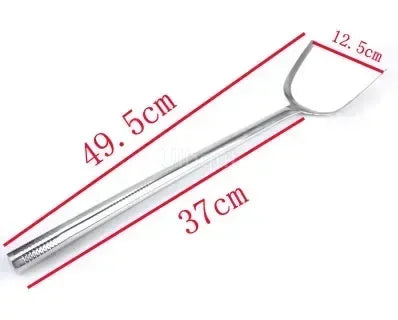 big long spatula shovel chef cooking cocina utensilios blade Kitchen Utensil Wooden Handle Stainless Steel Turner Soup Spoon wok