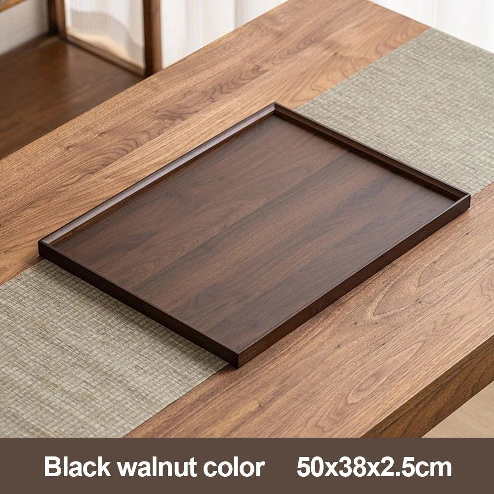 Decorate Tray Natural Bamboo Wooden Tray Rectangular Tea Food Tray Retro Style Serving Tray Useful Wooden Tray Kitchen