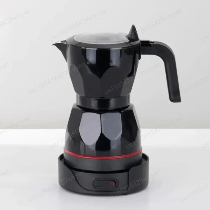 110V/220V Portable Transparent Aluminum Electric Moka Coffee Pot 150ml