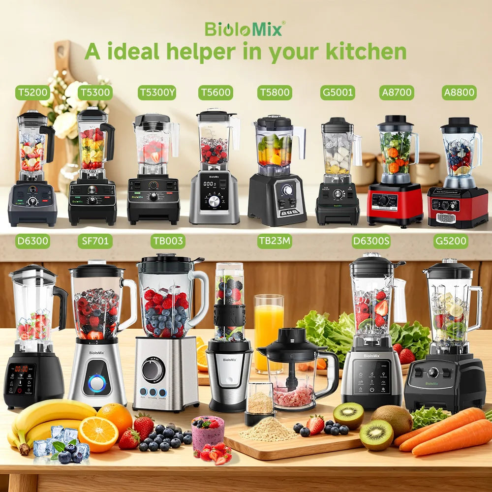 BioloMix 3HP 2200W Heavy Duty Grade Timer Blender Mixer Juicer Fruit Food Processor Ice Smoothies BPA Free 2L Jar
