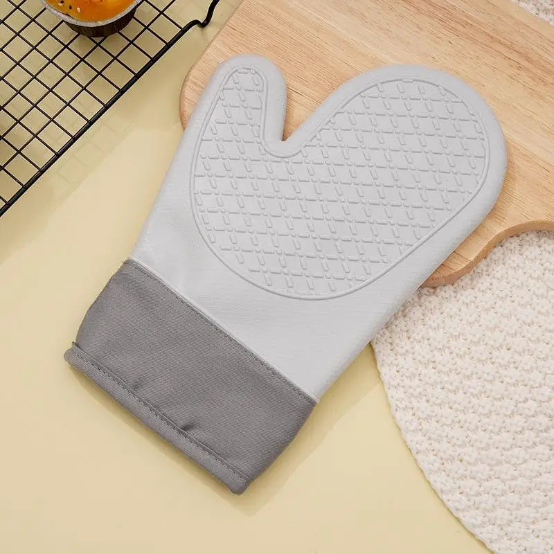 1 Pack Thickened Silicone Oven Mitts | Heat Resistant Insulation Non-Slip Anti-Scald | Protective Gloves for Kitchen Oven