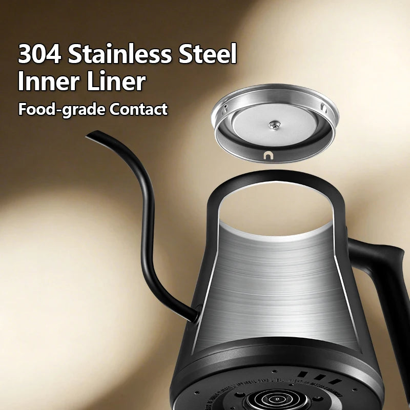 700ML Electric Gooseneck Kettle 1000W Temperature Control Rapid Heating Smart Teapot Hand Drip Brew Coffee Tea Water Pot 220V