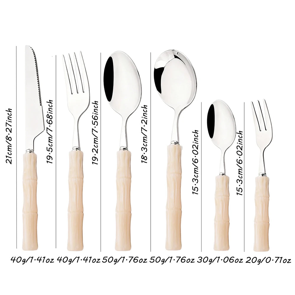 4Pcs Blue Silver Acrylic Handle Dinnerware Knife Fork Spoon Set Stainless Steels Cutlery Set Western Home Kitchen Flatware