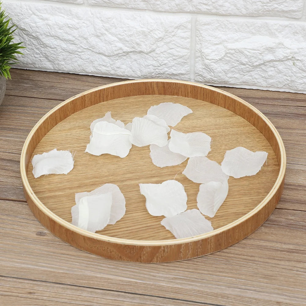Wood Round Tray Nordic Wooden Serving Tray for Coffee Fruits Candies Table Kitchen Food Home Decoration Wooden Serving Tray