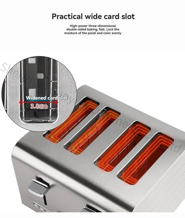 New [Commercial] Stainless Steel Toaster | 2/4/6-Slice Automatic Bread Machine | Sandwich Maker