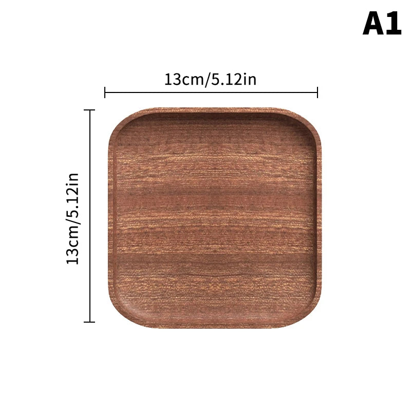 Hot Sale 1PC Wooden Serving Trays Oval Wood Tray Platters for Serving Food Dishes Dinner Plates Solid Wood Round Dessert Plate