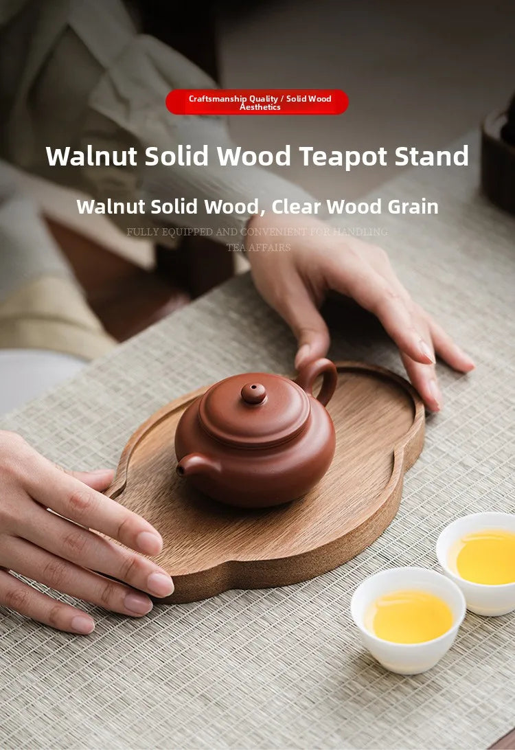 Chinese Style Walnut Wood Tea Tray Serving Plate Home Use  Wood Dry Pounding Table Tea Board Storage Wooden Tea Table Sn...