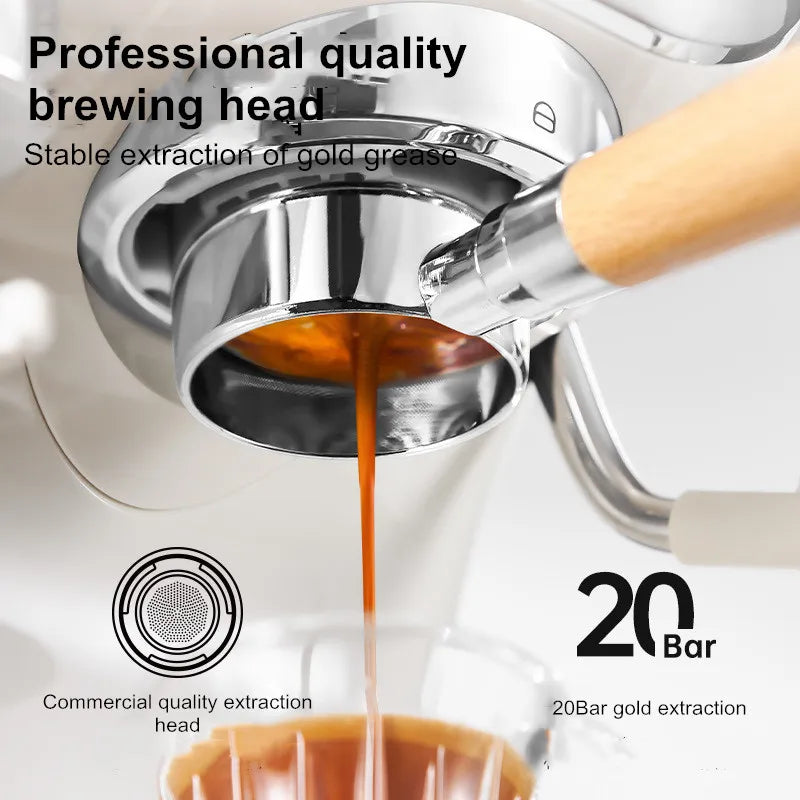 Electric Coffee Grinder&Maker Machine-20Bar Pressure, Built-in Burr Grinder, Programmable Brewing, for Espresso/Latte/Cappucino