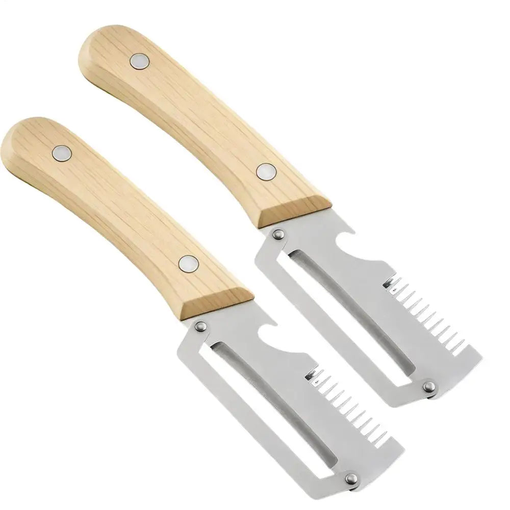 Vegetable Peeler 2 Pcs 3in1 Serrated Stainless Steel Strips Slicer Fruit Potato Carrot Grater Kitchen Gadget With Bottle Opener