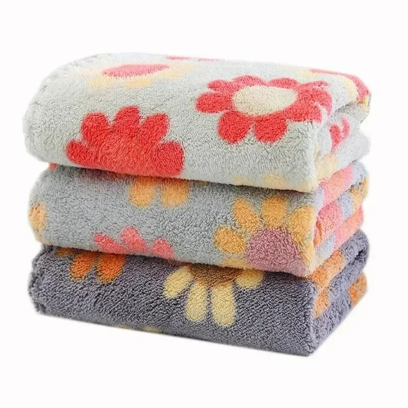1-10Pcs 30X30CM Kitchen Cleaning Cloths Soft Absorbent Dishcloth Coral Sunflower Wiping Towel Rags Household Cleaning Cloth