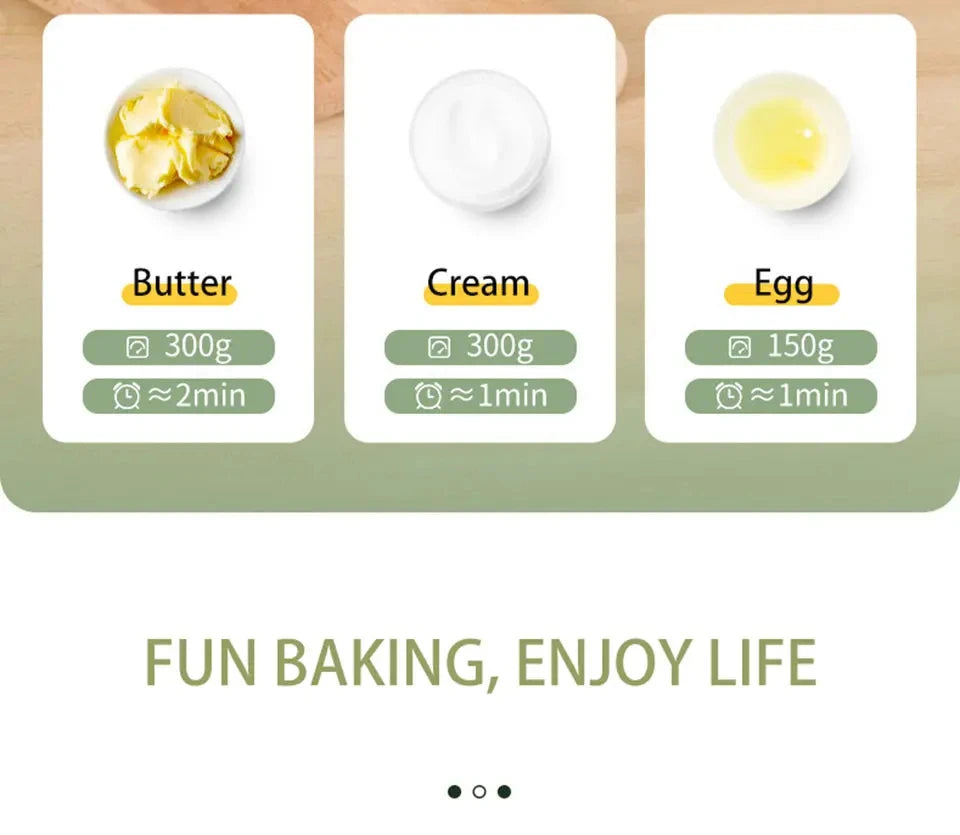 Portable Mixers with 2 Mixing Head USB Electric Blender Wireless Food Mixer Handheld Rechargeable Whisks Dough Stirrer Eggbeater
