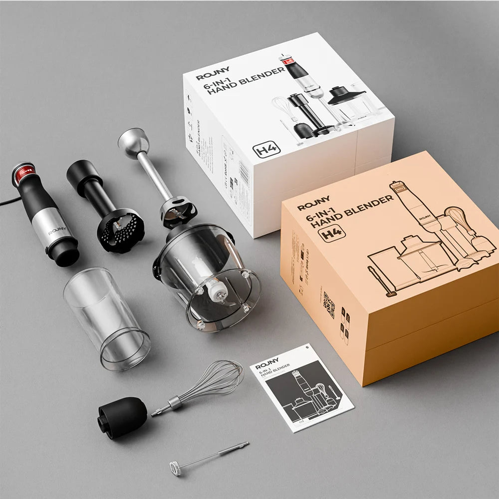 6-in-1 Multi-Purpose Immersion Hand Blender 1500W MAX, Electric Hand Held Stick Blender Stainless Steel Blades,Home & Kitchen