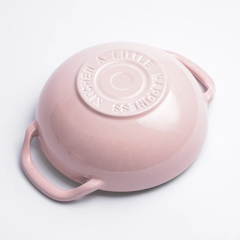 Enameled Cast Iron Dutch Oven 21cm Seafood Stockpot Cookware NonStick Enamel Pot Casserole Dish for All Heat Source Stew Pot