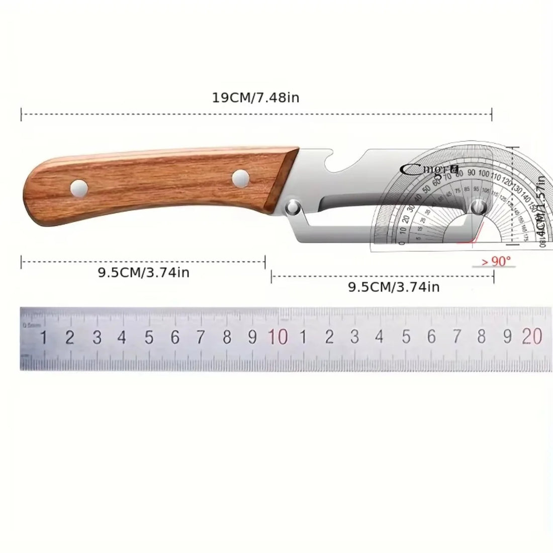 Premium 2-Piece Peeling Knife Set Ultra Sharp Stainless Steel Blade Wood Handle with Bottle Opener&Hanging Loop for Home Kitchen
