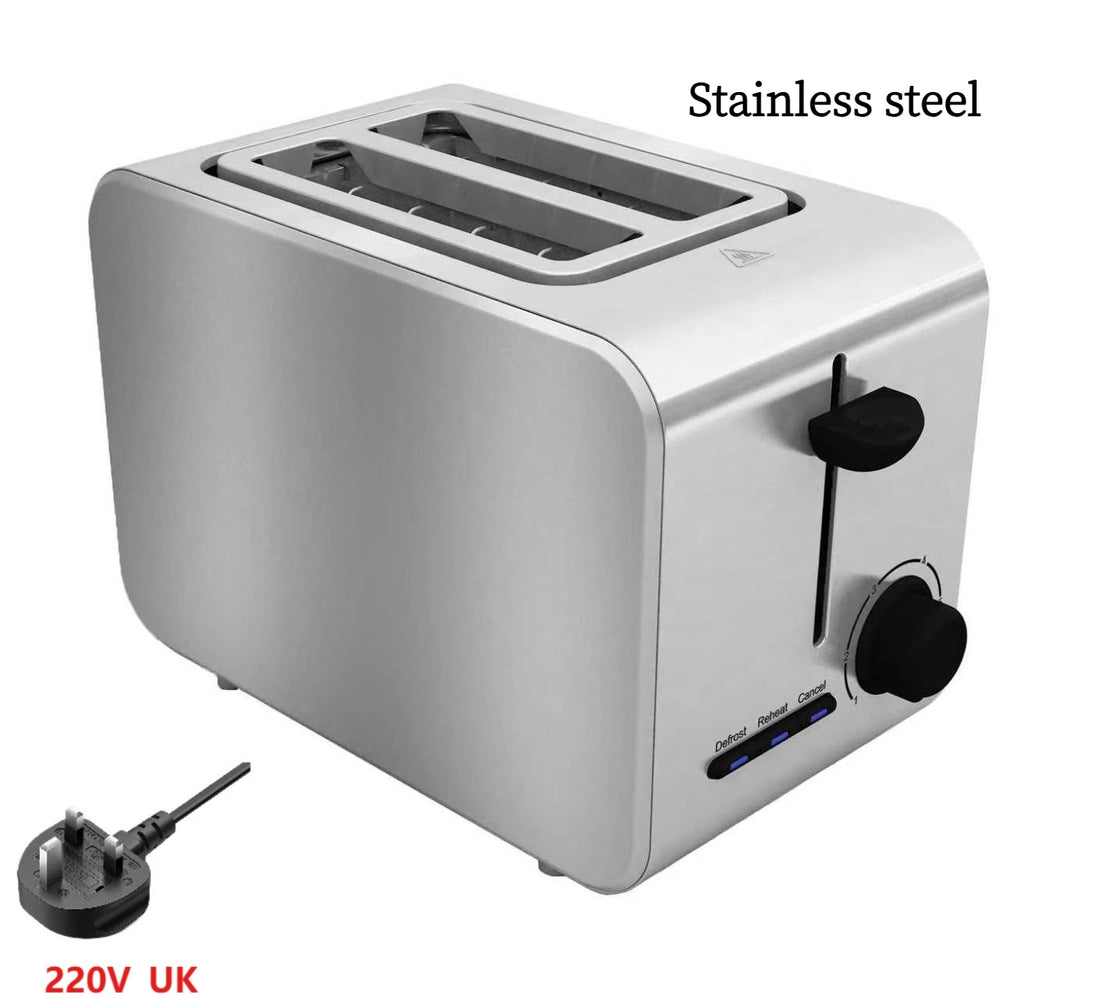 Stainless Steel Toaster – Household Appliance 2-slice Sandwich Toaster Rapid Heating; Portable Automatic Pop-up; Multi-function