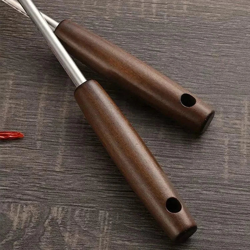 Stainless Steel Wok Spatula Chef-specific Cooking Spoon Wooden Long Handle Mushroom Shovel Kitchen Cooking Utensils