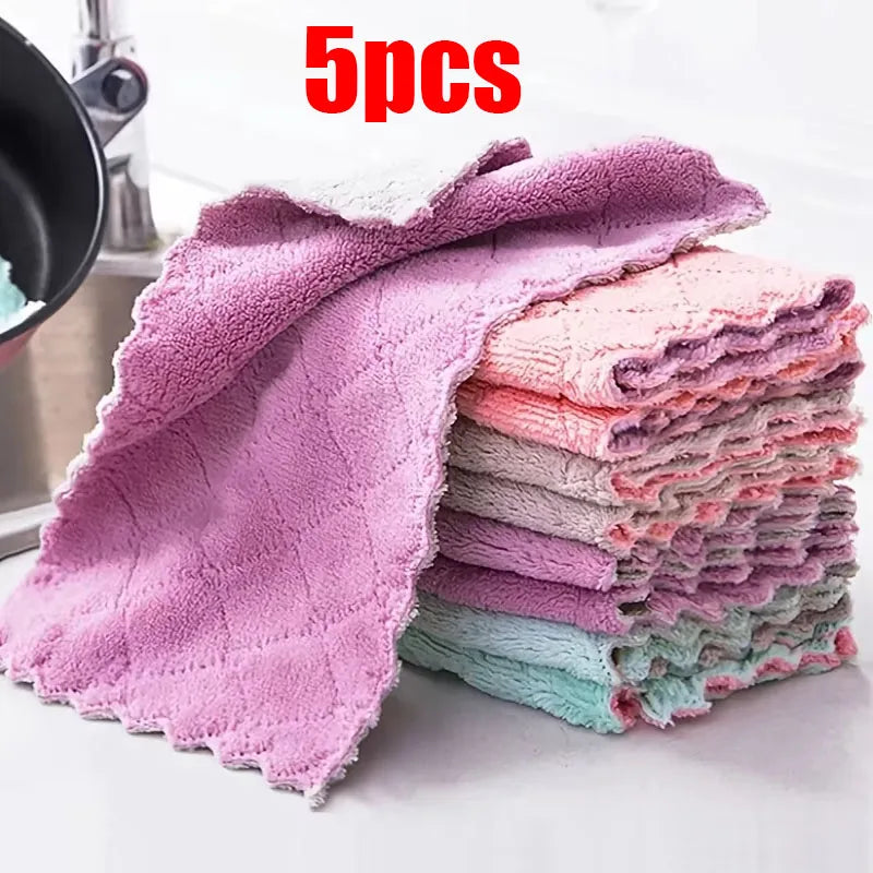 5/10/20/30pcs Kitchen Towels And Dishcloths Rag, 15*25cm Small Dish Washing Towels, Random Color Assorted Varieties
