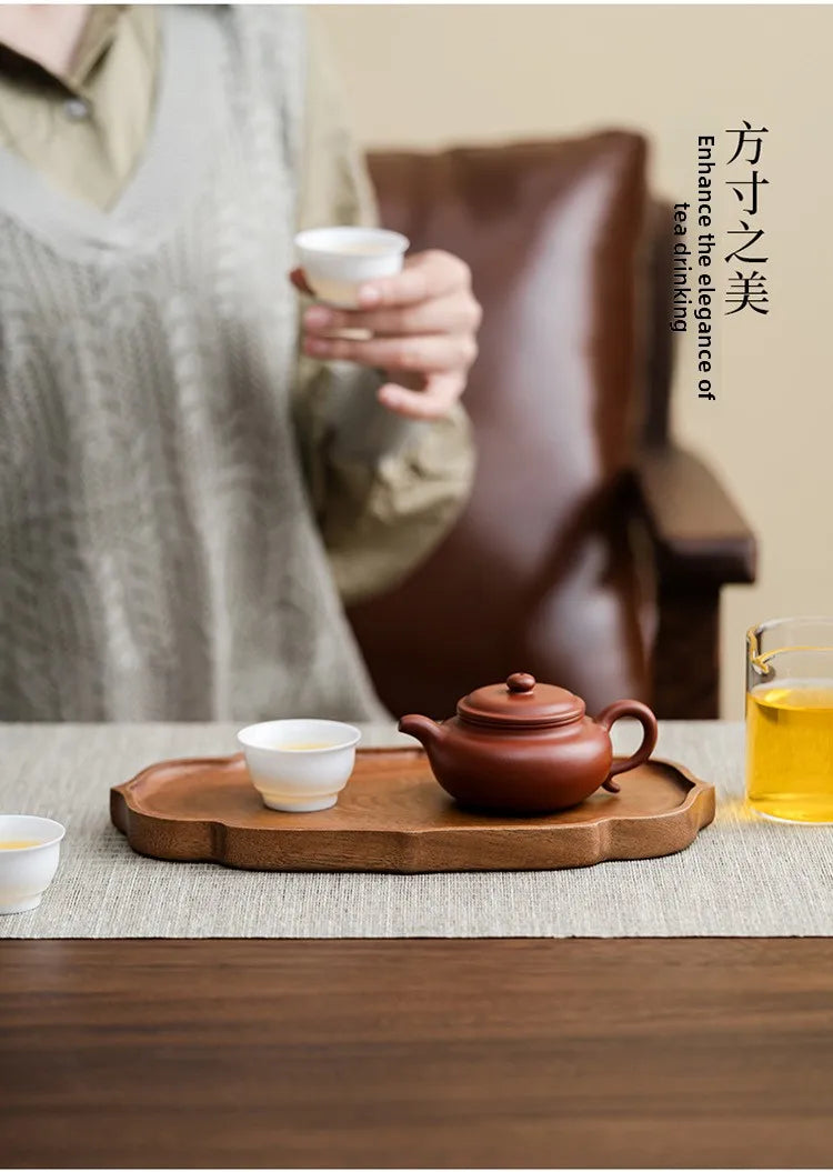Chinese Style Walnut Wood Tea Tray Serving Plate Home Use  Wood Dry Pounding Table Tea Board Storage Wooden Tea Table Sn...