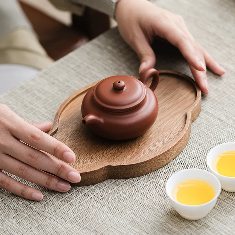 Chinese Style Walnut Wood Tea Tray Serving Plate Home Use  Wood Dry Pounding Table Tea Board Storage Wooden Tea Table Sn...