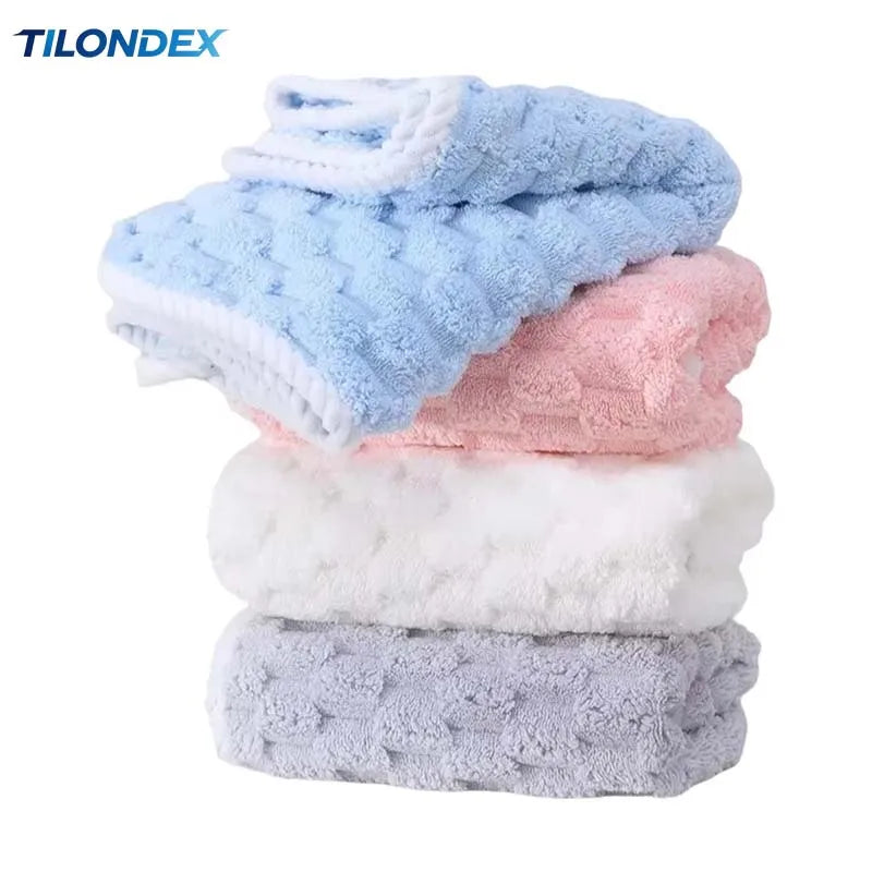 TILONDEX 1PC 30x30cm Cube Bubble Coral Fleece Hand Towels Super Absorbent Kitchen Dish Cloths