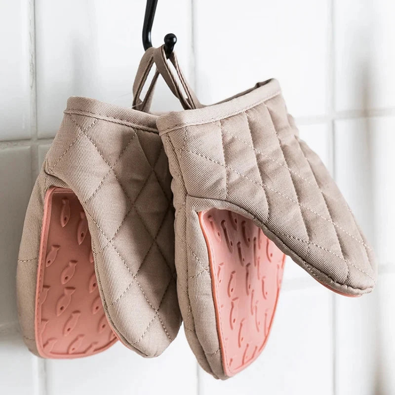 Silicone Anti-scalding Oven Gloves Mitts Potholder Kitchen Silicone Gloves Tray Dish Bowl Holder Baking Hand Clip