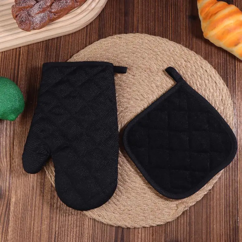 ♥Heat Resistant Oven Mitts & Pot Holders Set – 4-Color Quilted Kitchen Gloves for Cooking & Baking|〔YY33〕