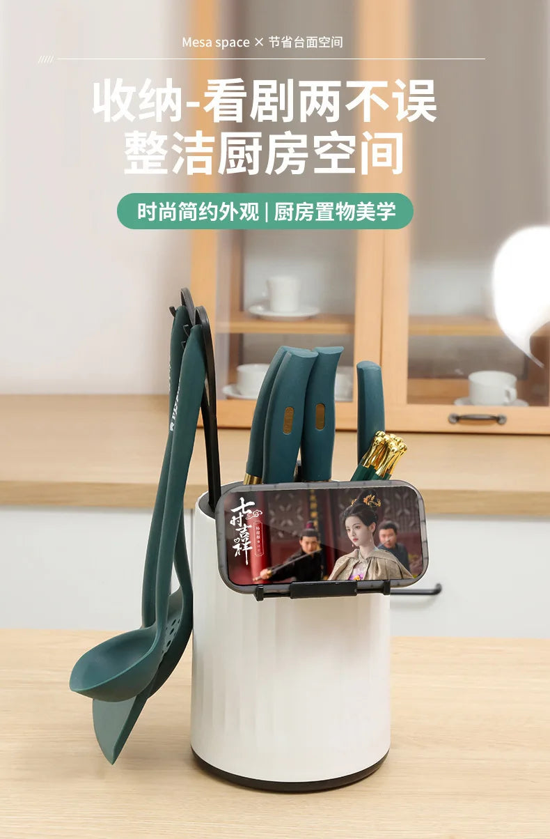 Knife Set Kitchen Knife Cutting Board 2-in-1 Kitchenware Household Kitchenware Rotary Knife Holder