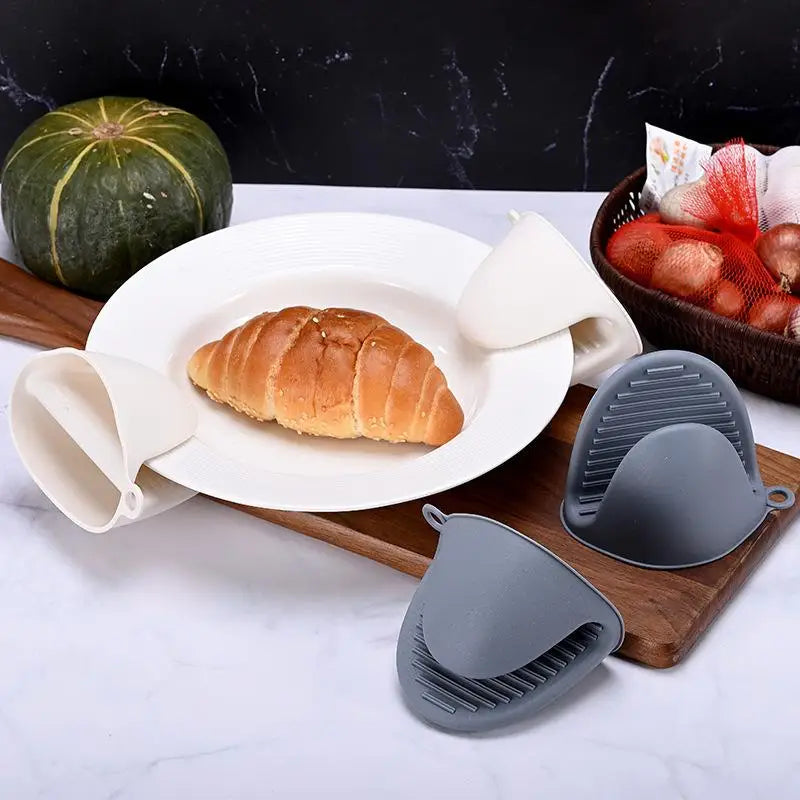 【No】2 Pcs Silicone Oven Mitts - Heat Resistant Anti-Scald Non-Slip Gloves For Cooking Baking & Pot Handling