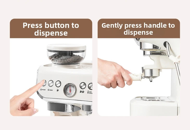 Electric Coffee Grinder&Maker Machine-20Bar Pressure, Built-in Burr Grinder, Programmable Brewing, for Espresso/Latte/Cappucino