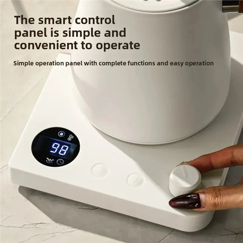 【NEW A39M】 Gooseneck Kettle 1000Ml Electric Coffee Pot 304 Stainless Steel Intelligent Temperature Control LED Display EU Plug F