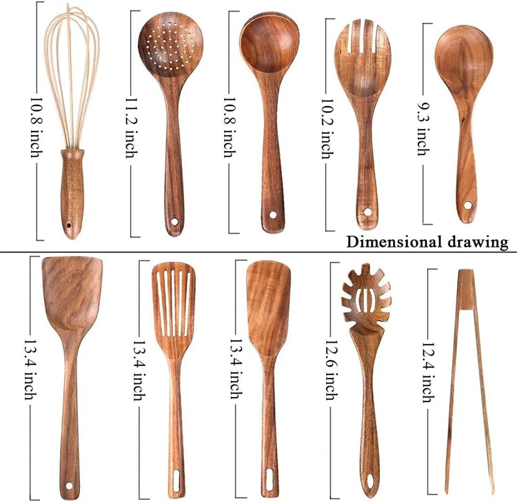 Best Wooden Spoons for Cooking Acacia Wooden Kitchen Utensils Set Smooth Non Toxic Wood Cooking Spatula Turner Serving Spoon