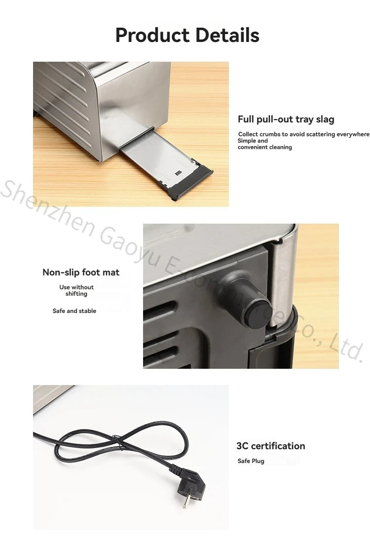 New [Commercial] Stainless Steel Toaster | 2/4/6-Slice Automatic Bread Machine | Sandwich Maker