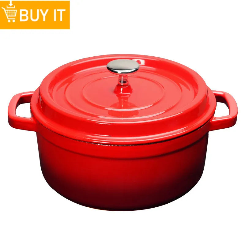 Pumpkin Enameled Cast Iron Dutch Oven 1.9L Enamel Coated Cookware NonStick Enamel Pot Casserole Dish 7.9inch for All Heat Source