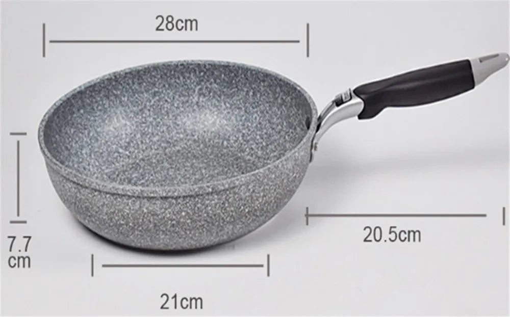Frying 28/26/24/20cm Wok Non-stick Pan Skillet Cauldron Induction Cooker Pans Pancake Egg Gas Stove Home