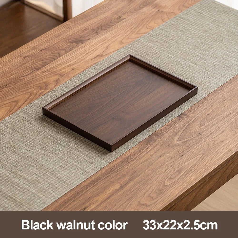 Decorate Tray Natural Bamboo Wooden Tray Rectangular Tea Food Tray Retro Style Serving Tray Useful Wooden Tray Kitchen