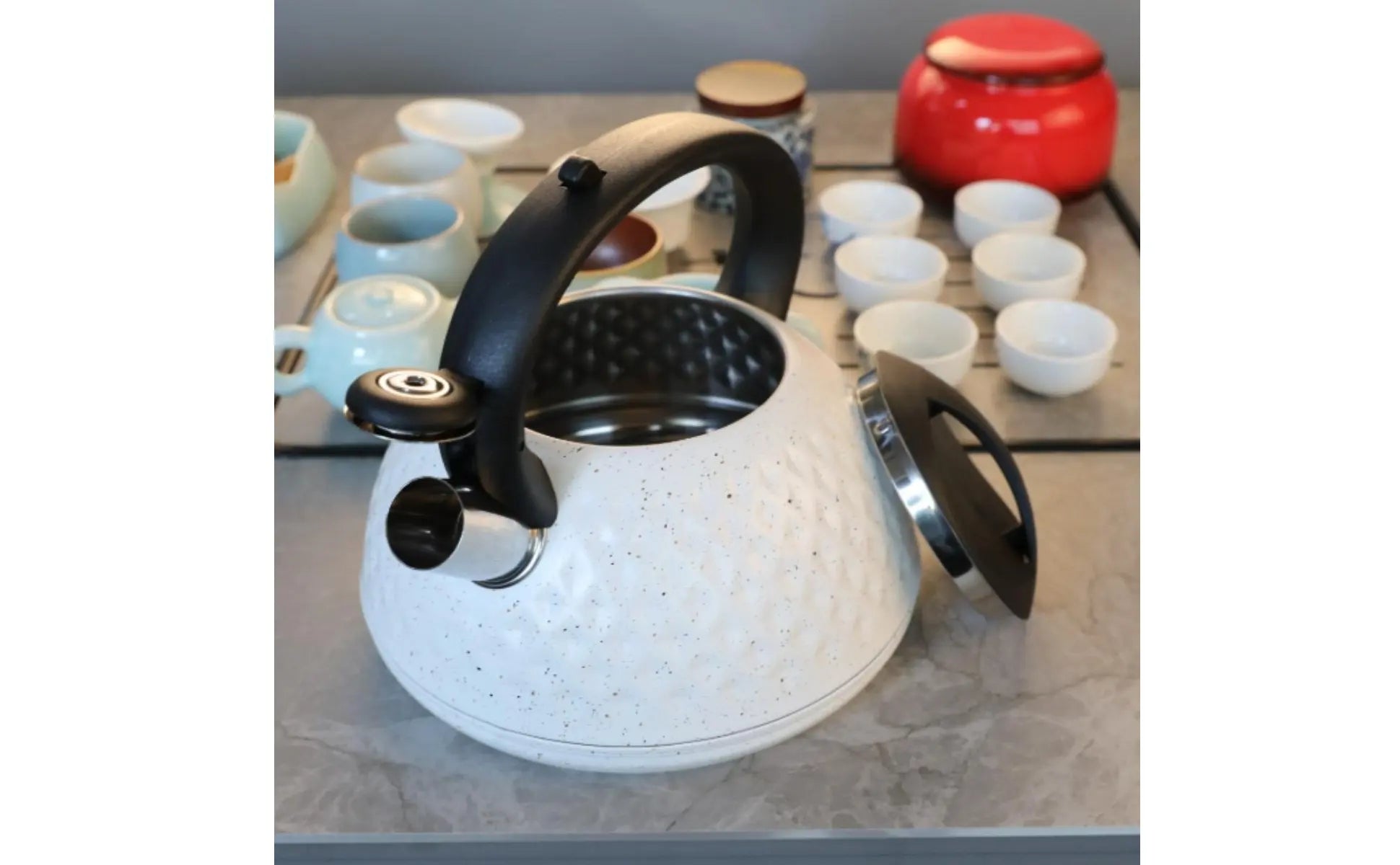 Stainless Steel Whistling Kettle Rust Proof Whistling Tea Kettle Household Cookware Fast Boiling Chemical-Free Safe