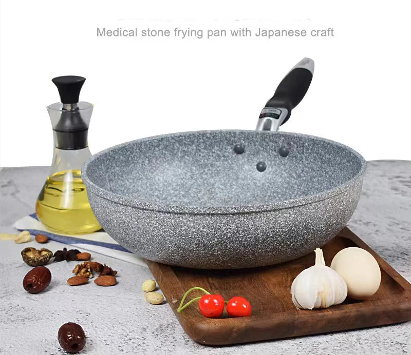 Frying 28/26/24/20cm Wok Non-stick Pan Skillet Cauldron Induction Cooker Pans Pancake Egg Gas Stove Home