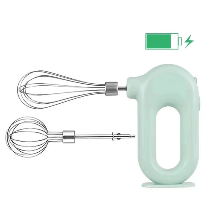 Portable Mixers with 2 Mixing Head USB Electric Blender Wireless Food Mixer Handheld Rechargeable Whisks Dough Stirrer Eggbeater