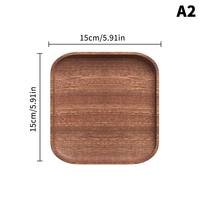 Hot Sale 1PC Wooden Serving Trays Oval Wood Tray Platters for Serving Food Dishes Dinner Plates Solid Wood Round Dessert Plate