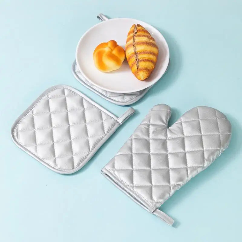 ♥Heat Resistant Oven Mitts & Pot Holders Set – 4-Color Quilted Kitchen Gloves for Cooking & Baking|〔YY33〕