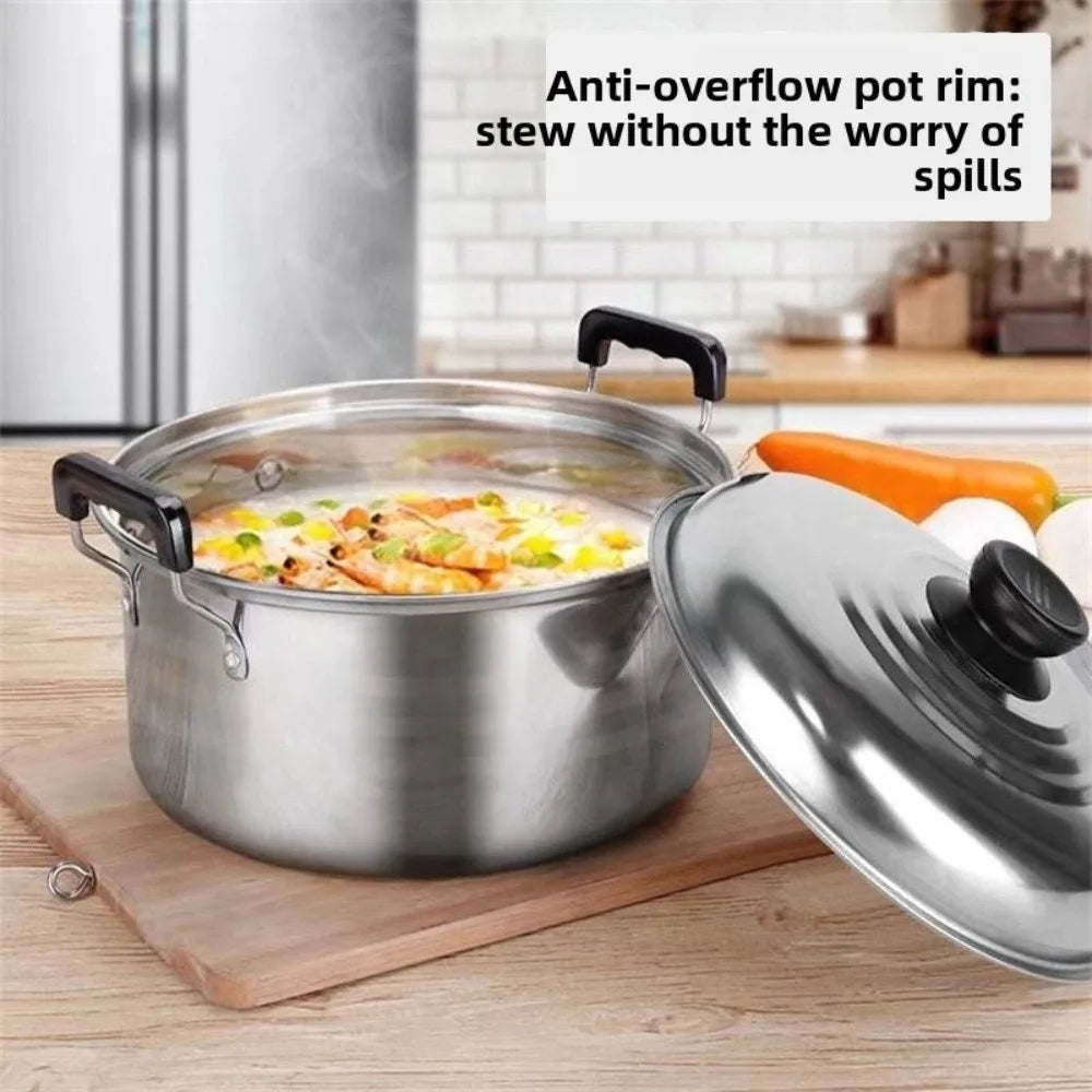 New 5pcs Stainless Steel Stock Pot Set with Lid Combination Series American Stock Pots Cookware Sets 16-24cm Deepen Soup Pot