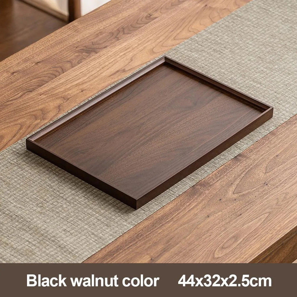Decorate Tray Natural Bamboo Wooden Tray Rectangular Tea Food Tray Retro Style Serving Tray Useful Wooden Tray Kitchen