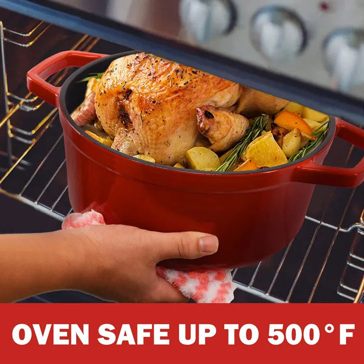 25cm Enameled Cast Iron Dutch Oven 4 Quart Heavy Casserole Dish For Sourdough Bread Baking And Stew Kitchen Nonstick Braised Pot