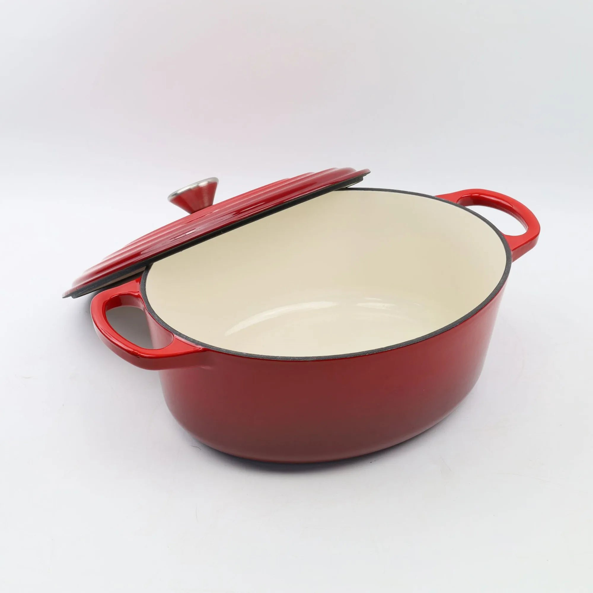 33cm Enameled Cast Iron Oval Dutch Oven for Braising Broiling Bread Baking 4L Saucepan Kitchen Utensil Cast Iron Casserole Dish