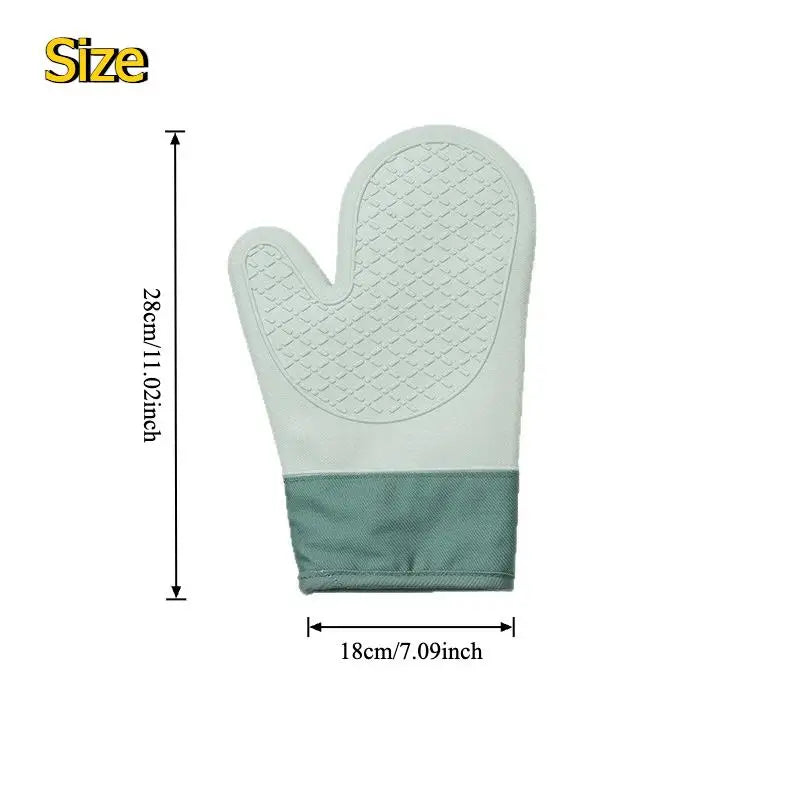 1 Pack Thickened Silicone Oven Mitts | Heat Resistant Insulation Non-Slip Anti-Scald | Protective Gloves for Kitchen Oven