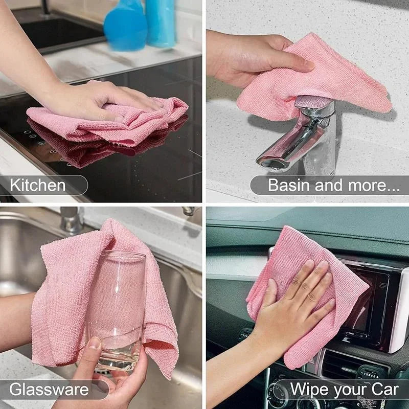 Disposable Dish Rag Roll 20pcs Microfiber Towels 20x20CM Cleaning Cloths Reusable Washable Towels Hand Tear Kitchen Wipes